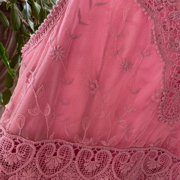 Sundance pink crochet tulle sleeveless dress - Picture 10 of 14
